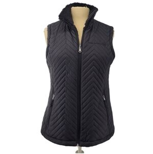 Free Country Reversible Quilted Vest in Black Size Small